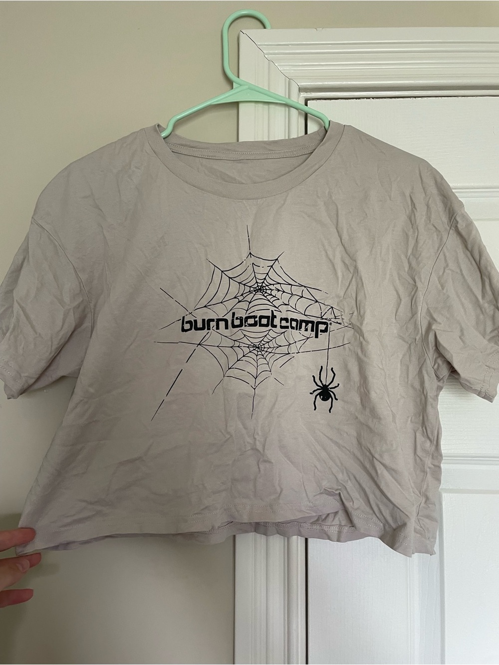Burn Boot Camp Women's Light Gray Graphic Crop Tee